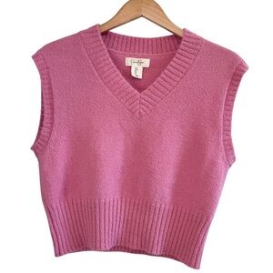 🌈 6/$60 Jessica Simpson Cropped Sweater Vest Size Small Pink
